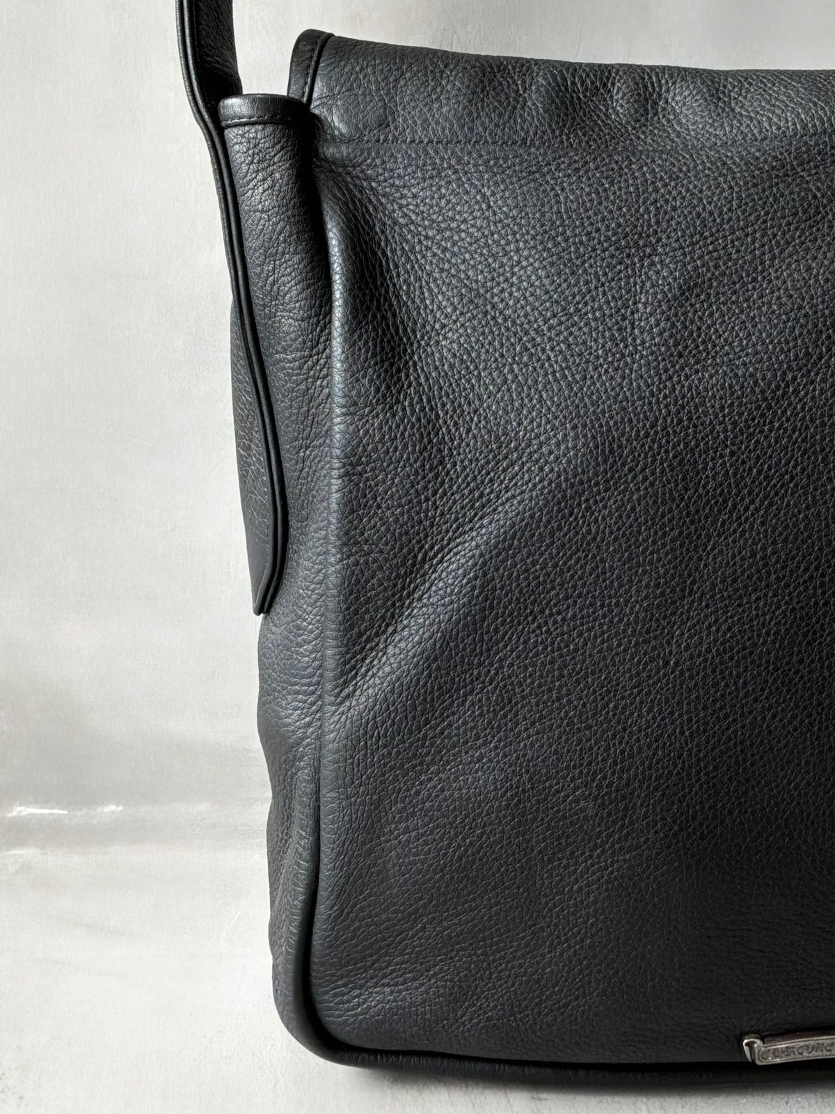 Chrome Hearts Cemetery Cross Patch Mail Leather Bag