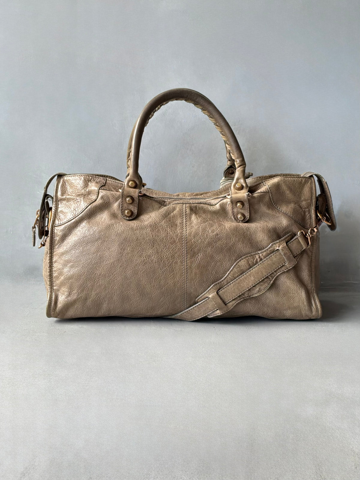 Balenciaga Part Time Taupe on Bronze Giant 12 Lambskin Bag