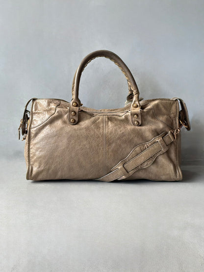 Balenciaga Part Time Taupe on Bronze Giant 12 Lambskin Bag