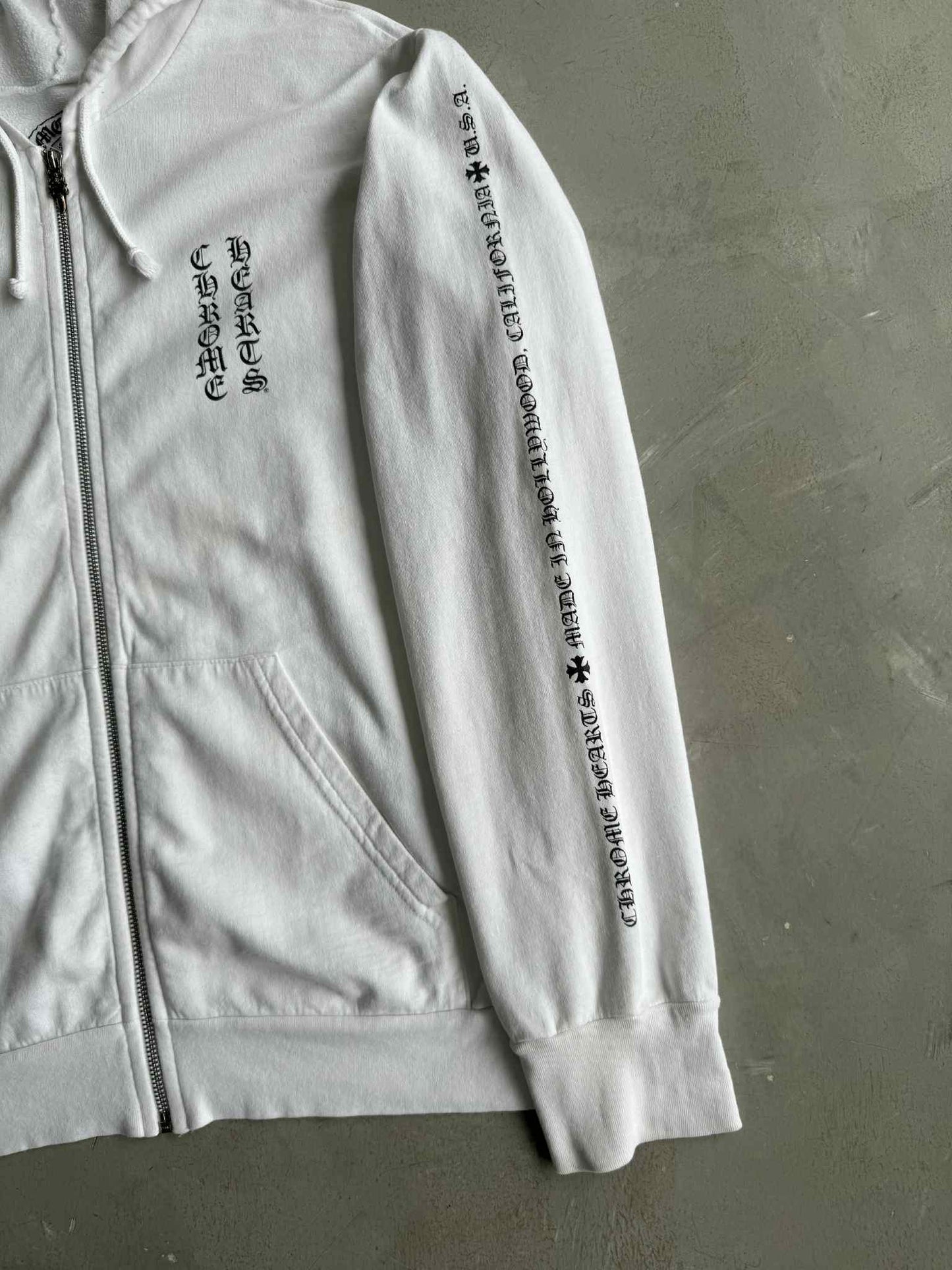 Chrome Hearts White Cross Zip Hoodie