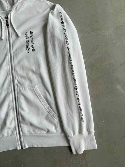 Chrome Hearts White Cross Zip Hoodie