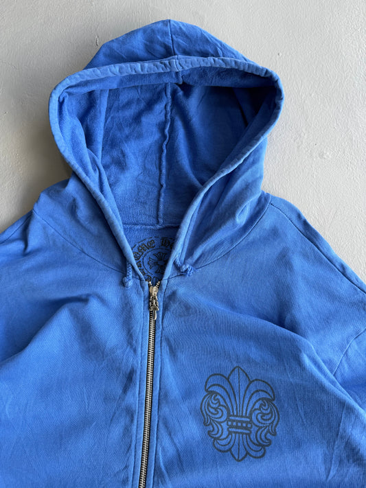 Chrome Hearts Side T-Bar Blue Zip Hoodie