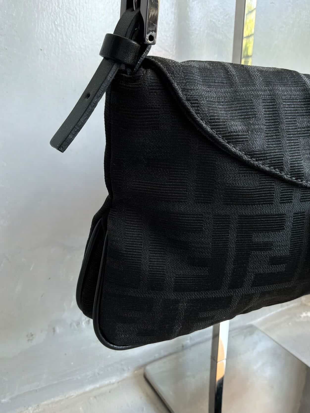 Fendi Black Monogram Baguette Bag