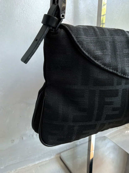 Fendi Black Monogram Baguette Bag
