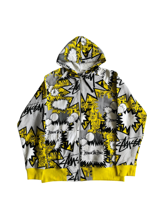 00’s Stussy Full Print Zip Hoodie