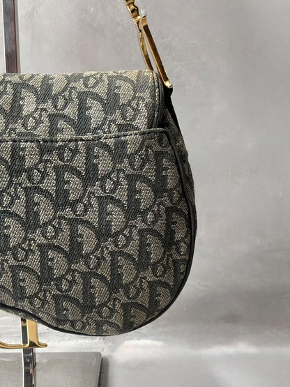 Dior Denim Monogram Saddle Bag
