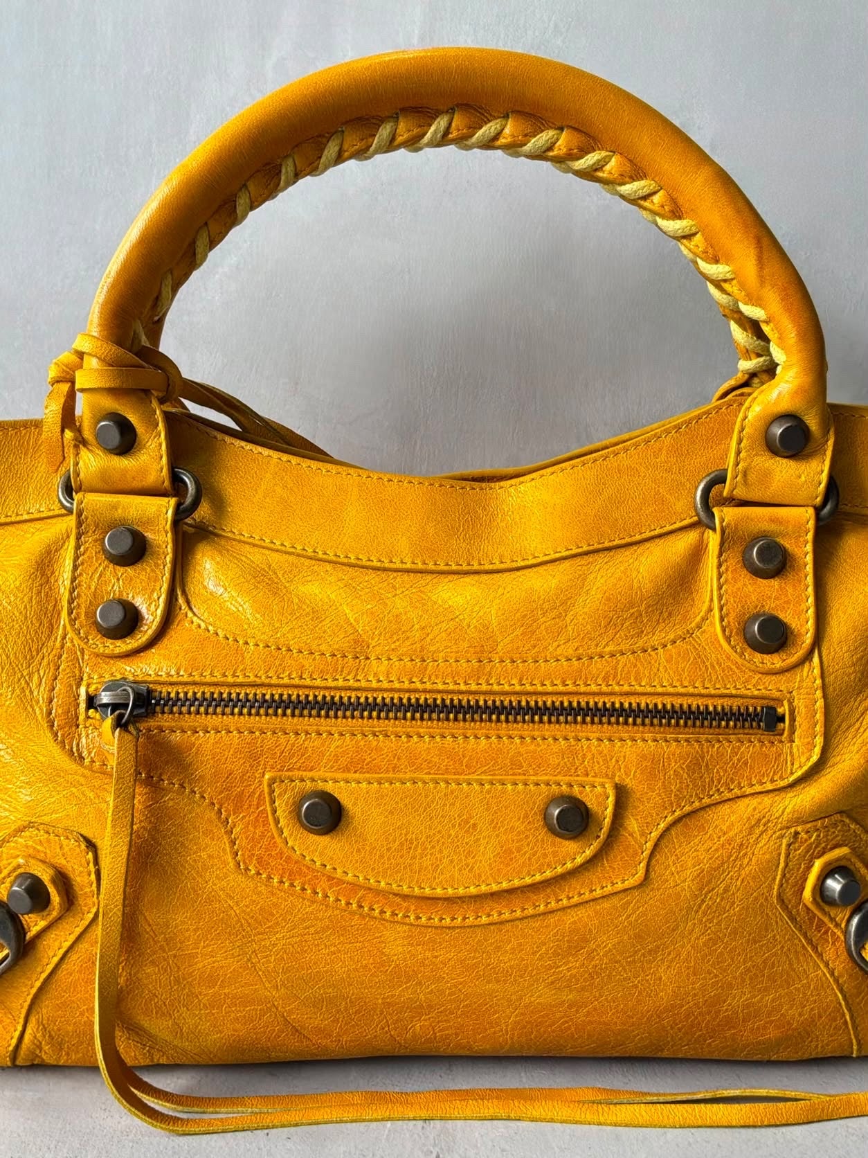 Balenciaga Le First Mustard Lambskin Bag
