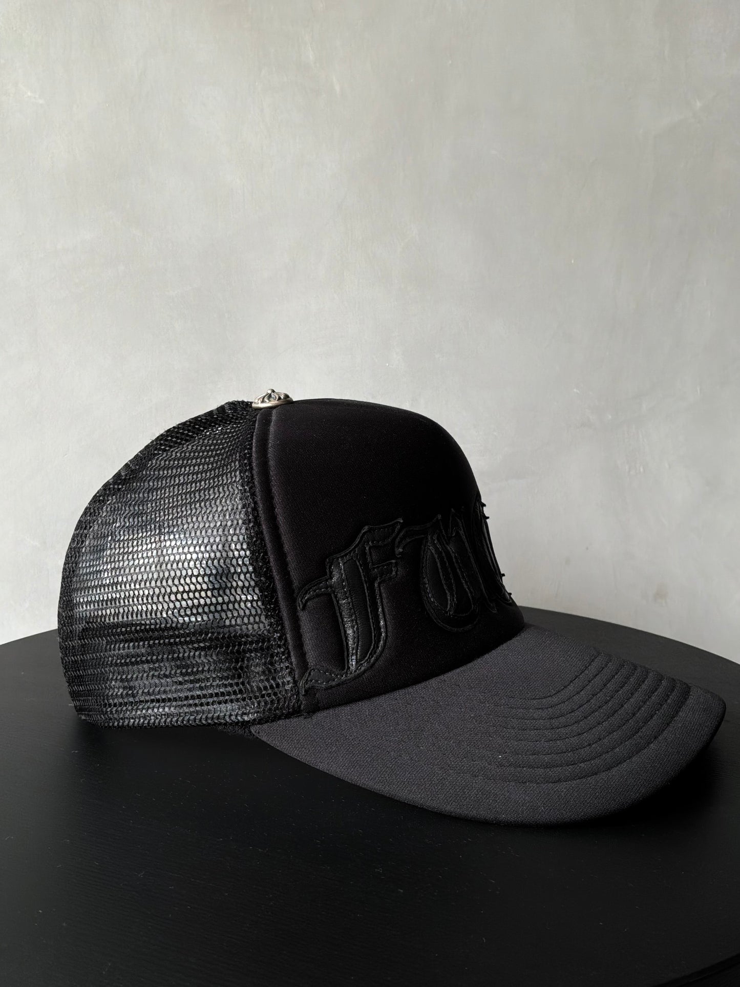 Chrome Hearts Vintage FUCK Black Trucker Hat