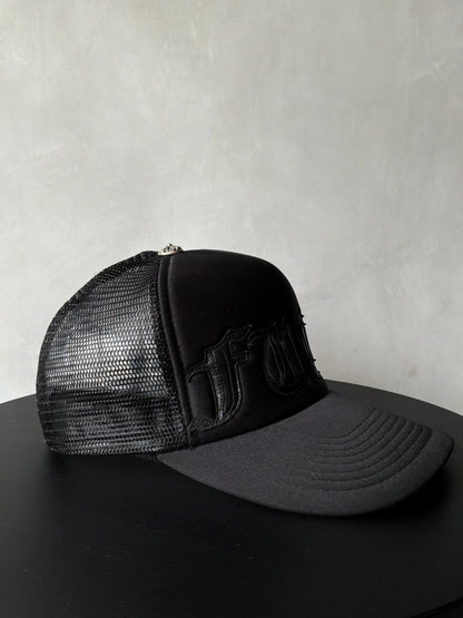 Chrome Hearts Vintage FUCK Black Trucker Hat