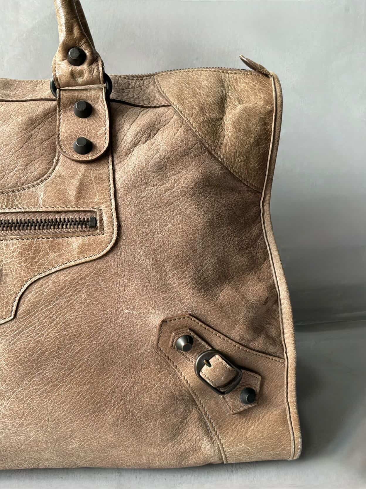 Balenciaga City Work Light Brown Lambskin Bag