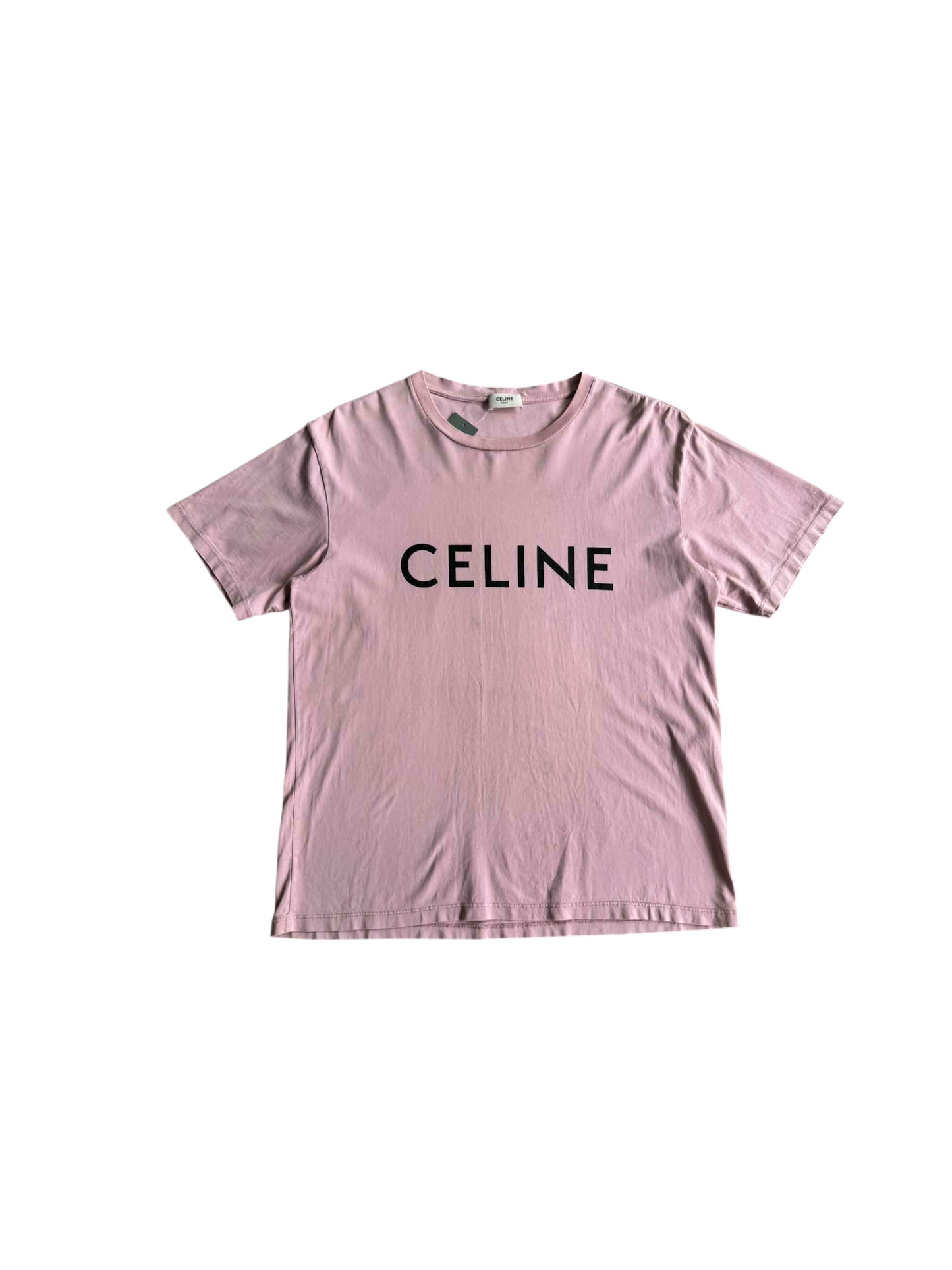 Celine Pink Scrip Logo Shirt