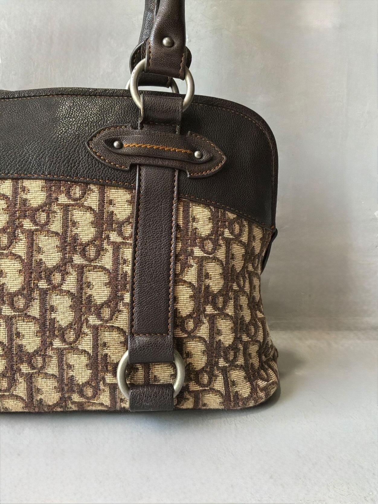 Dior Trotter Leather Boston Bag