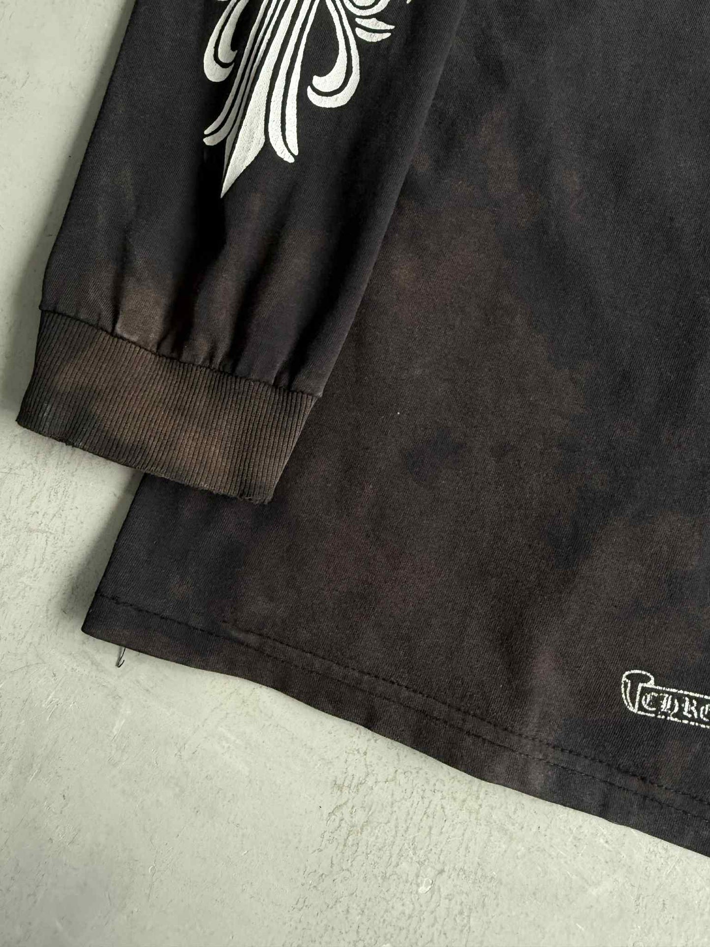 Chrome Hearts Rolling Stone Floral Horseshoe Longsleeve Shirt