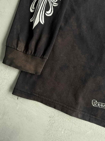 Chrome Hearts Rolling Stone Floral Horseshoe Longsleeve Shirt