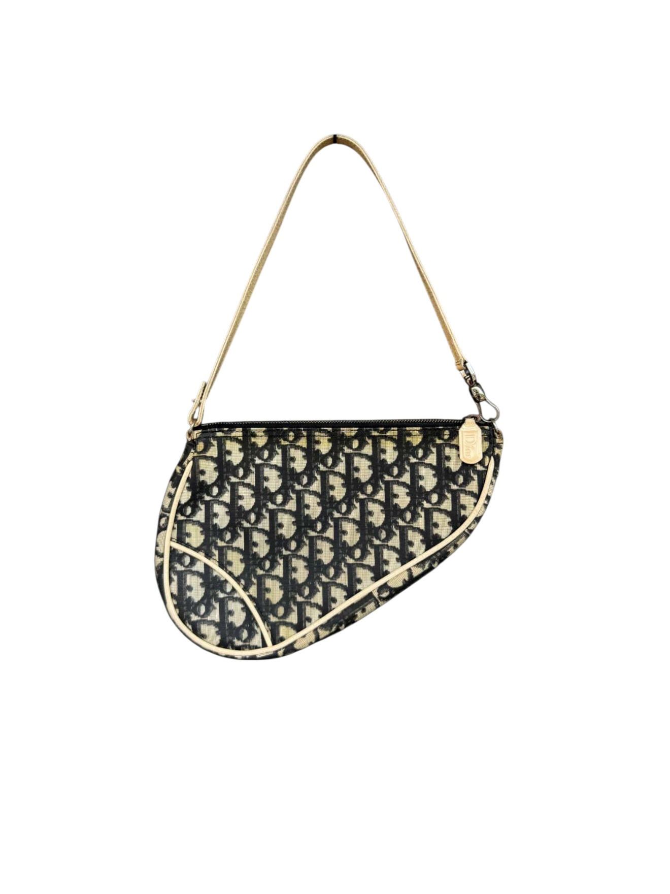 Dior Vintage B&W Monogram Saddle Bag