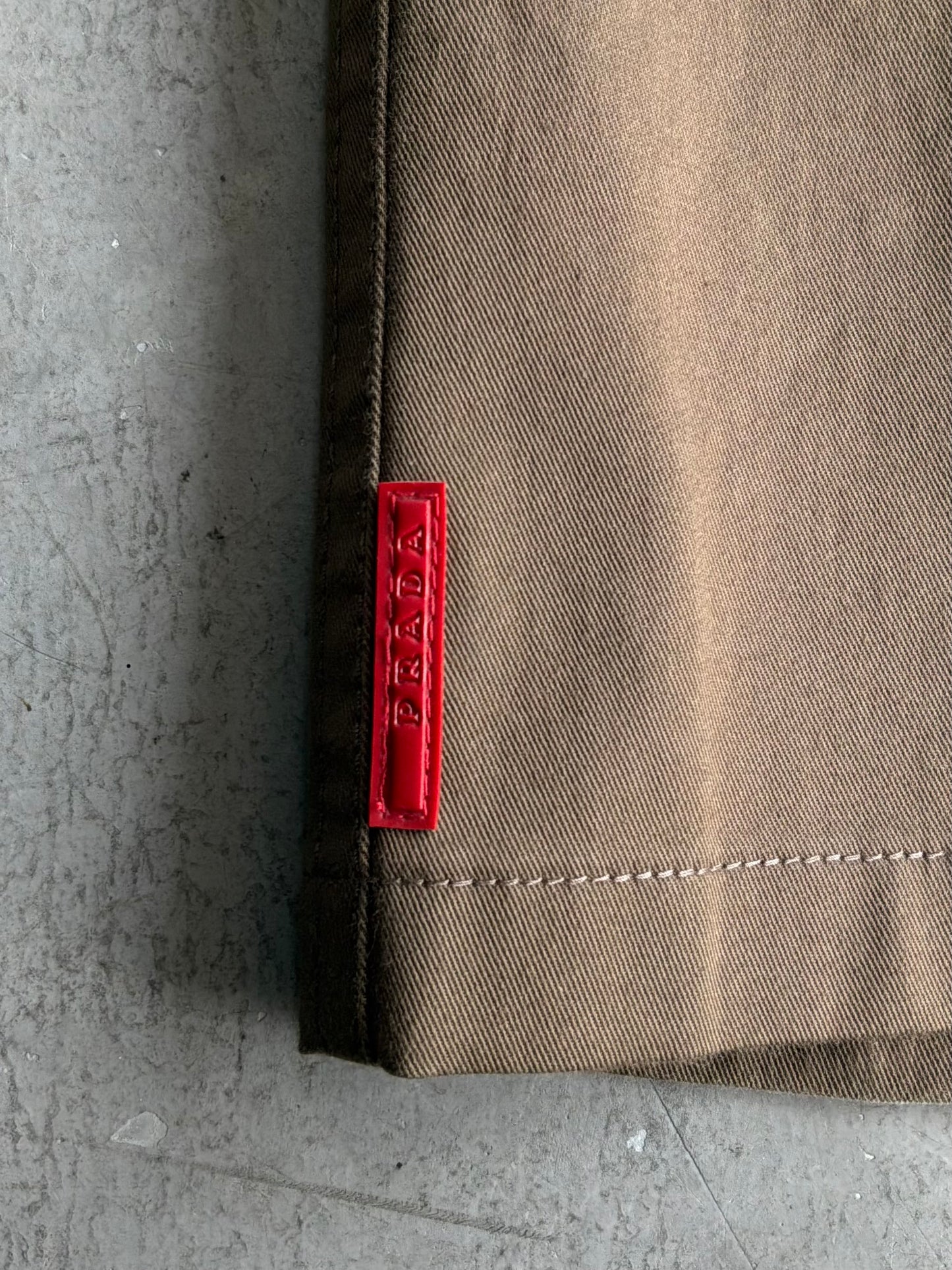 Prada Red Tab Brown Pants