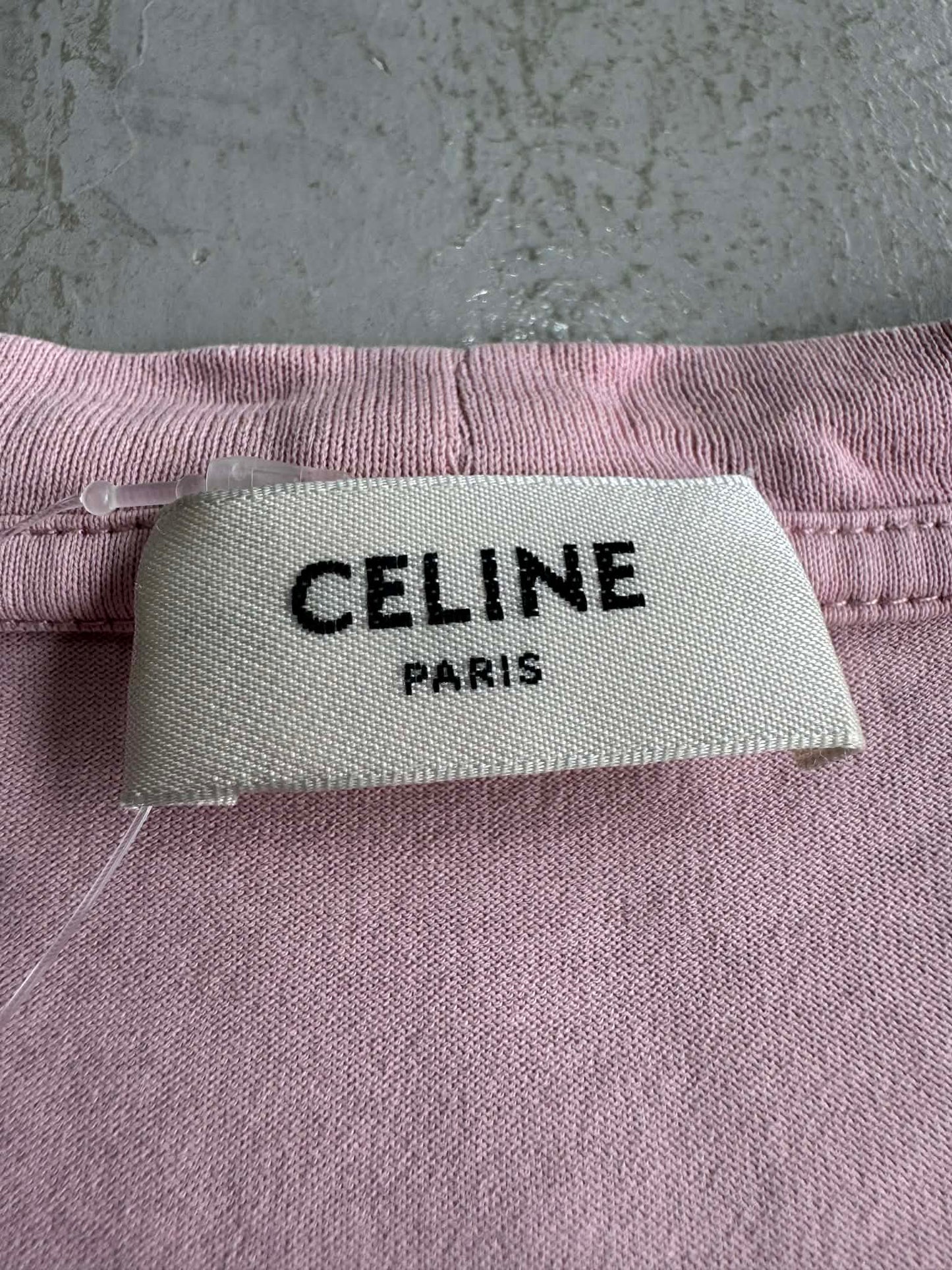 Celine Pink Scrip Logo Shirt