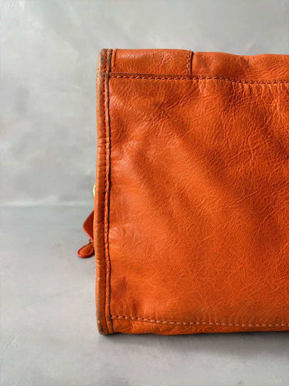 Balenciaga City Part Time Giant 12 Orange Lambskin Bag