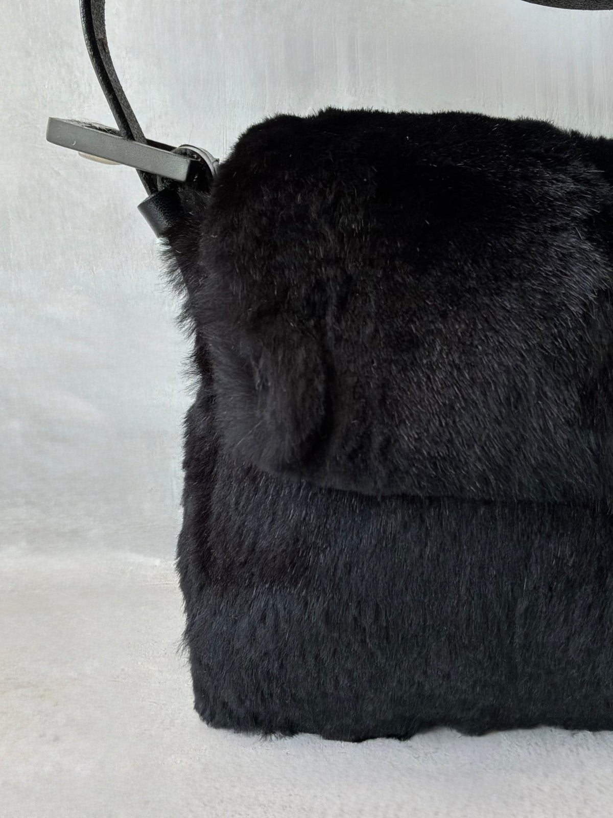Fendi Rabbit Fur Baguette Bag