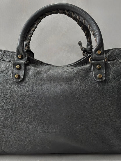 Balenciaga Classic City Gray on Brass Lambskin Bag