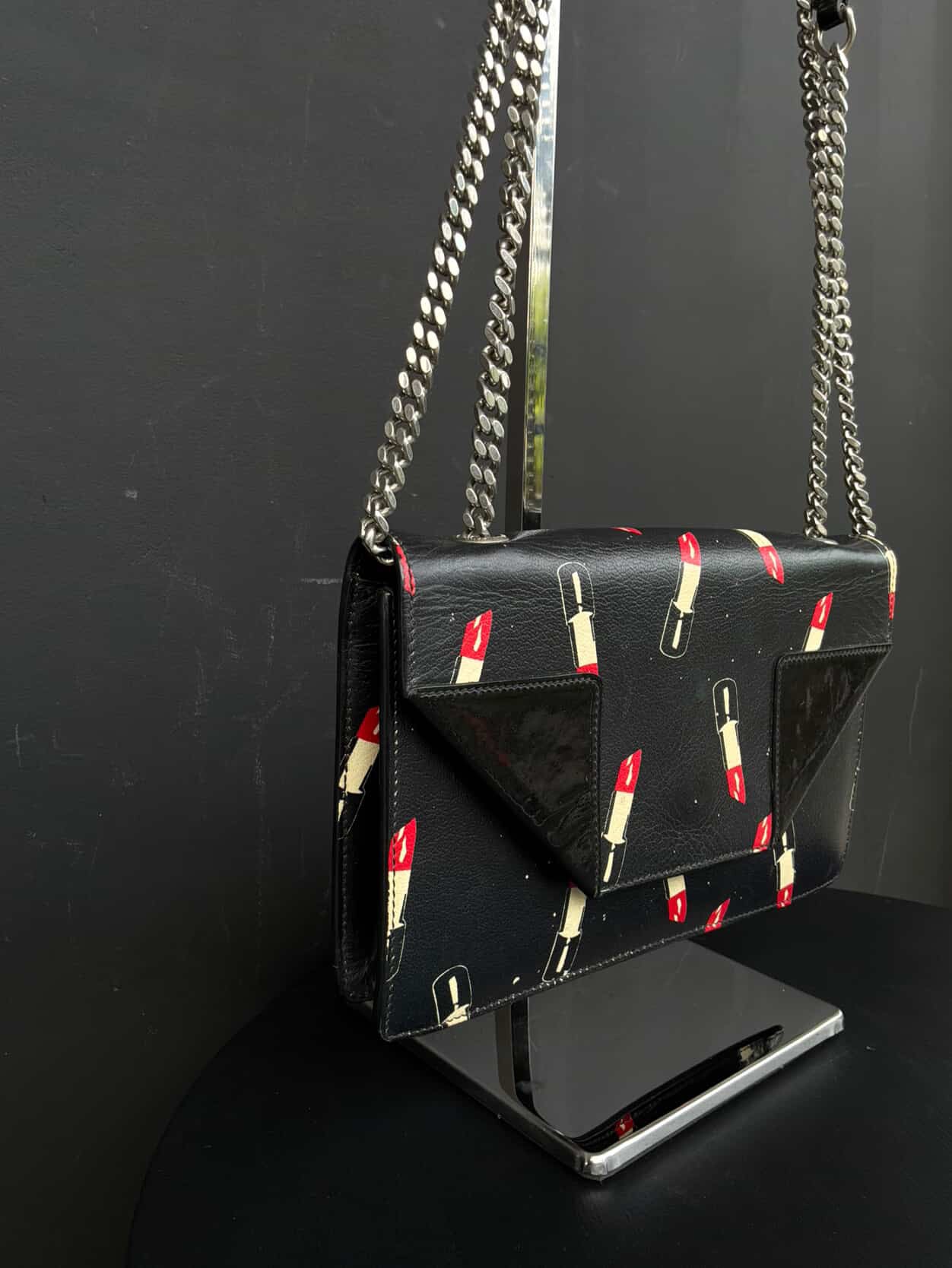 Saint Laurent Paris Lipstick Flap Chain Shoulder Bag