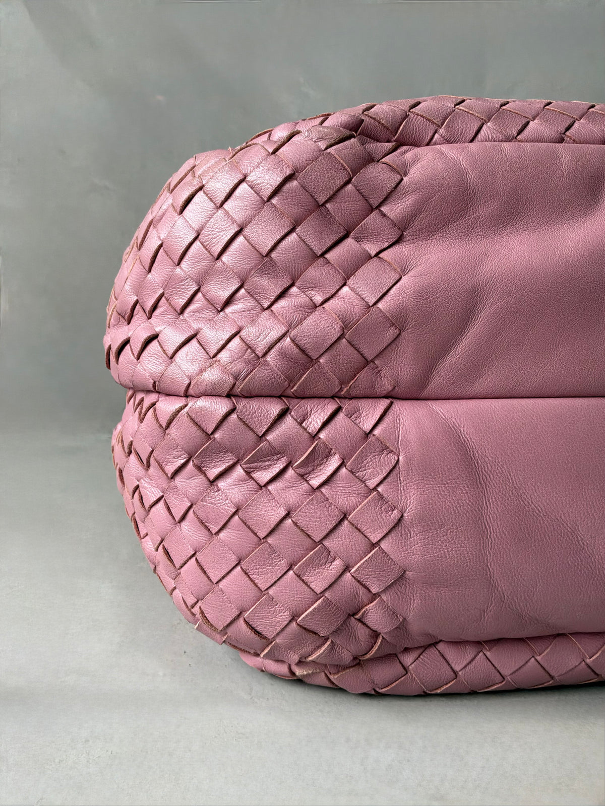 Bottega Veneta Pink Campana Intrecciato Hobo Bag