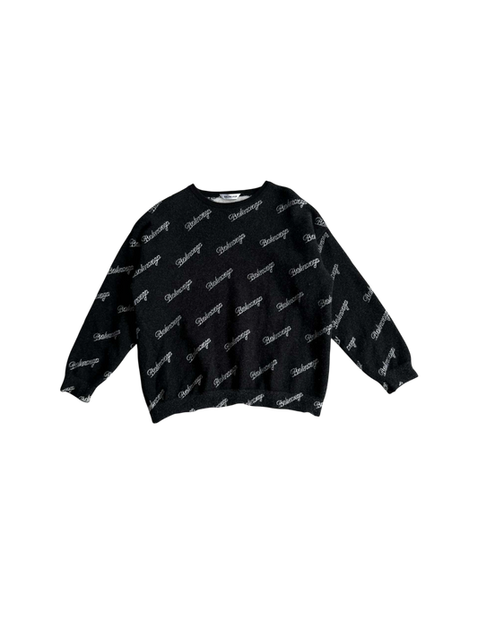 Balenciaga All Over Print Logo Sweater