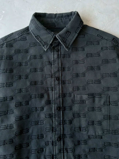 Balenciaga All Over Print BB Padded Denim Jacket