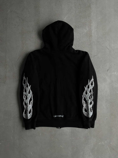 Chrome Hearts Flame Monogram Thermal Zip Hoodie