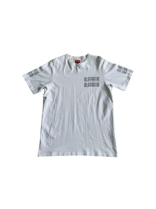 Supreme Stack Logo White Mens Tee