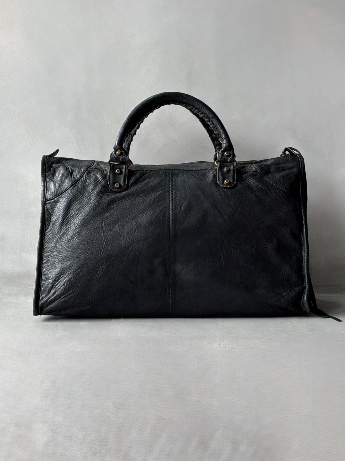 Balenciaga Work Black on Brass Lambskin Bag
