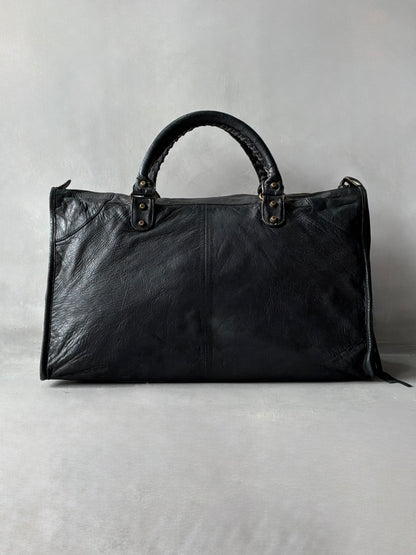 Balenciaga Work Black on Brass Lambskin Bag