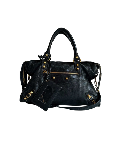 Balenciaga City Classic Medium Black On GHW