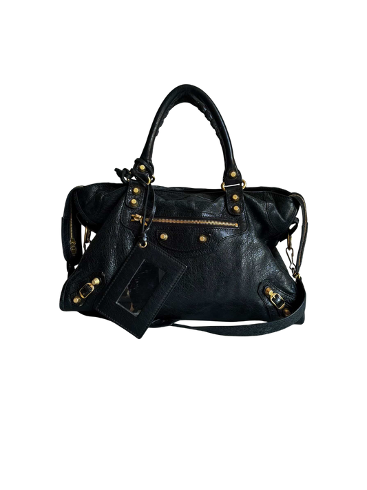 Balenciaga City Classic Medium Black On GHW