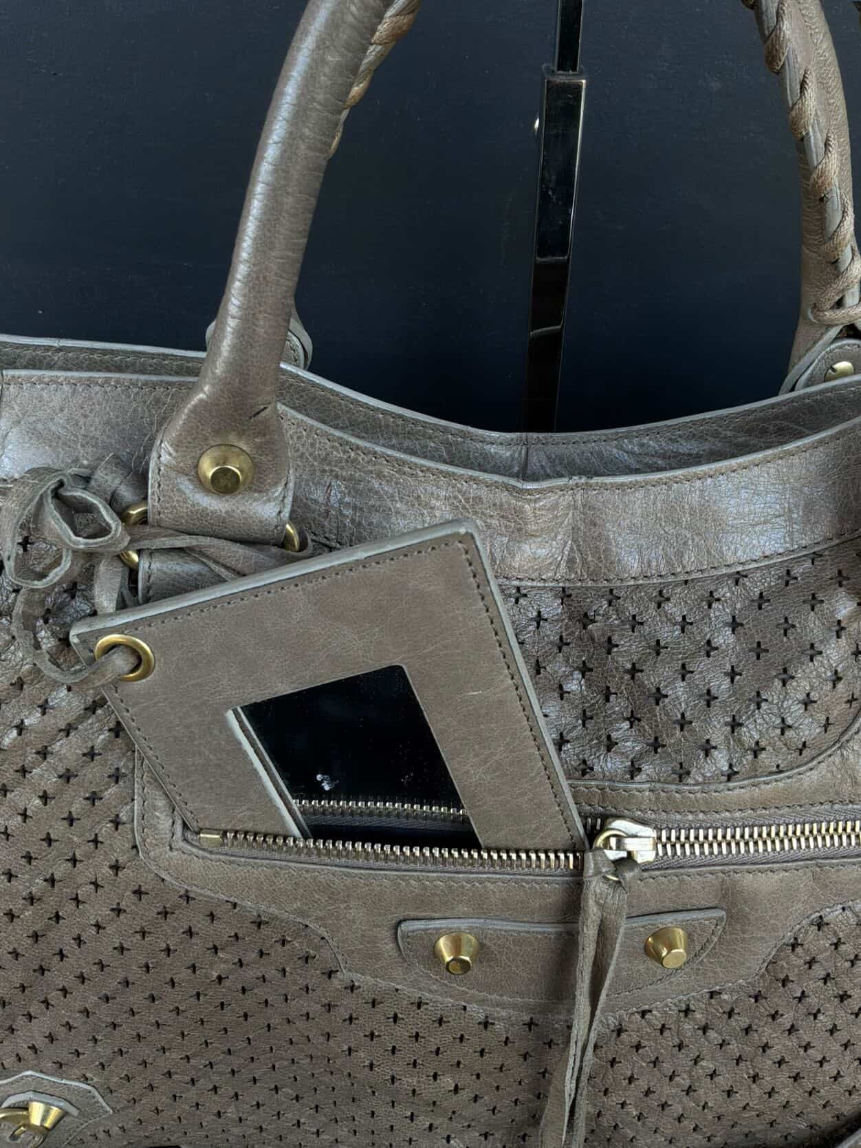 Balenciaga Classic City Perforated Leather Brown