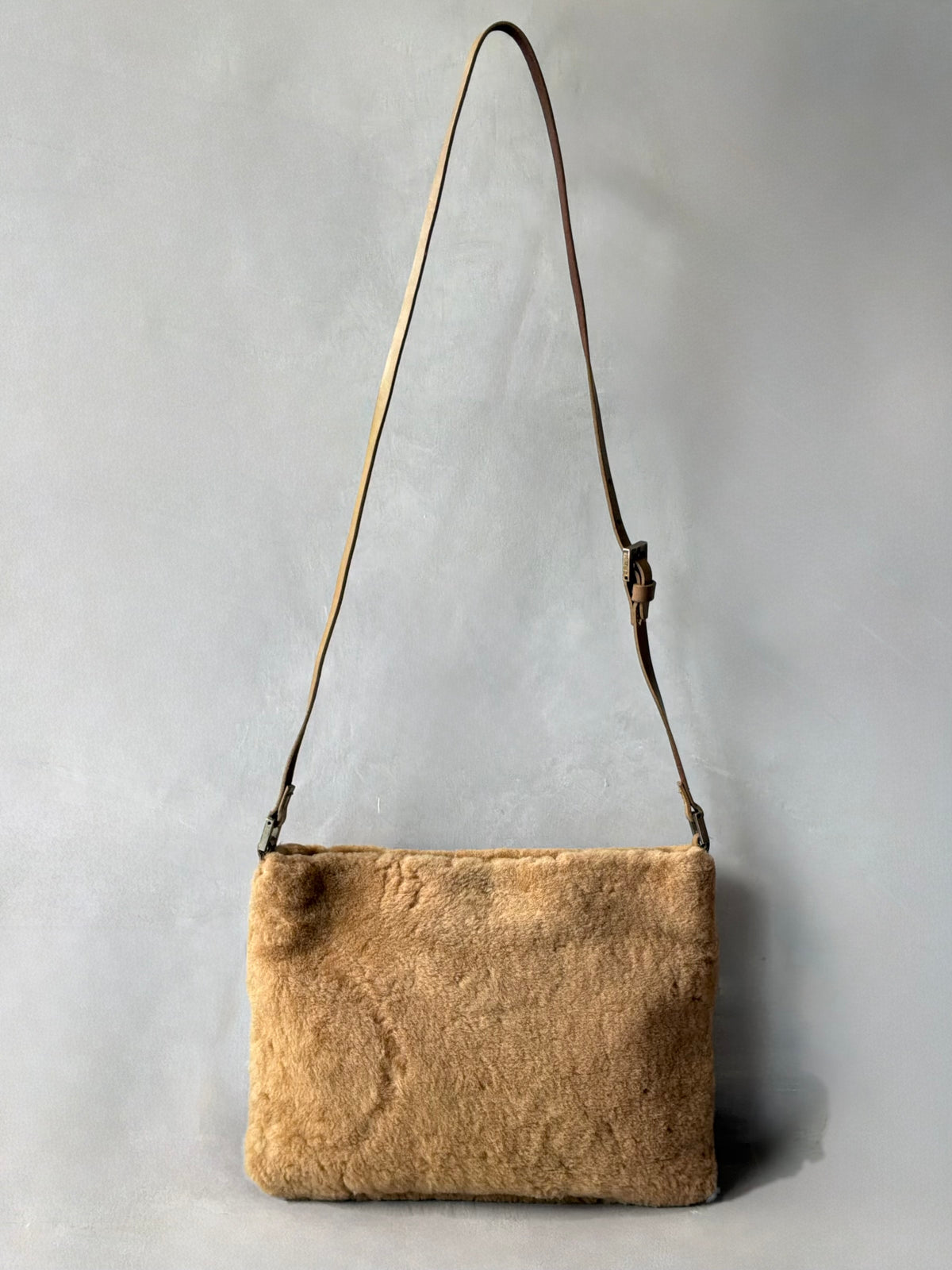 Fendi Beige Faux Fur Crossbody Bag