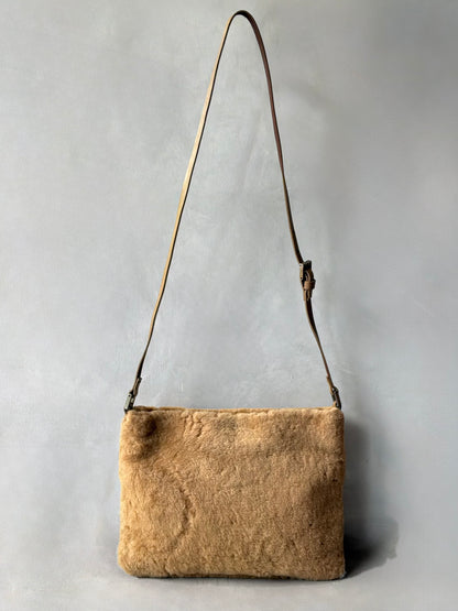 Fendi Beige Faux Fur Crossbody Bag