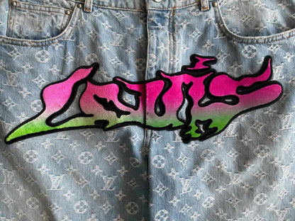 Louis Vuitton Graffiti Monogram Denim Jeans
