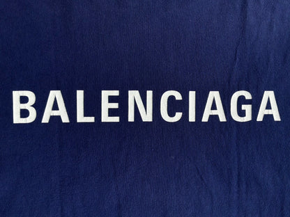 Balenciaga Script Mullet Blue Tee