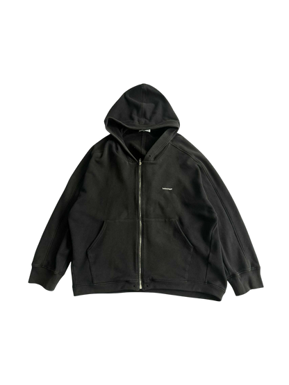 Balenciaga Ss18 Black Logo Zip Up Hoodie