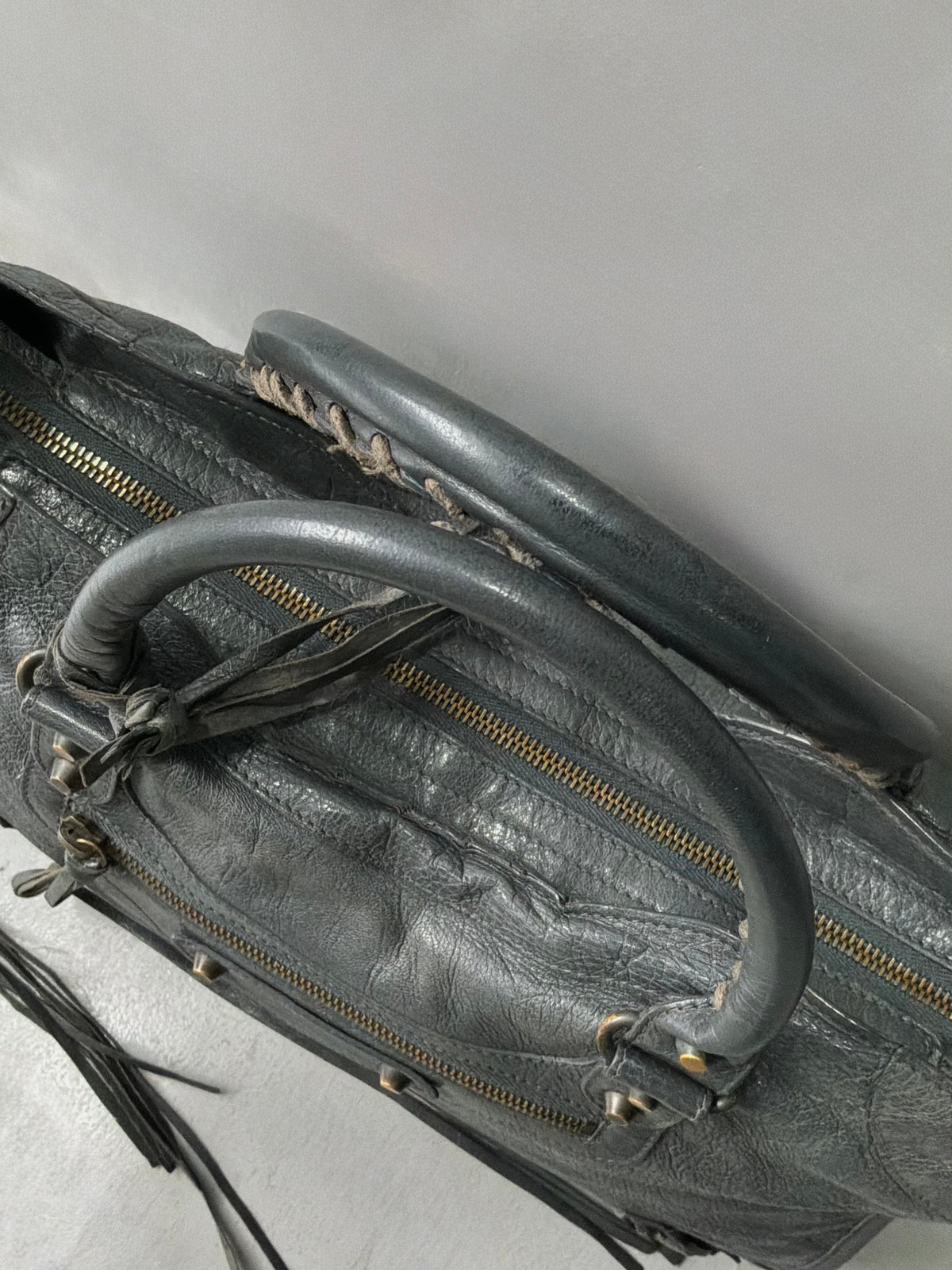 Balenciaga Classic City Gray on Brass Lambskin Bag