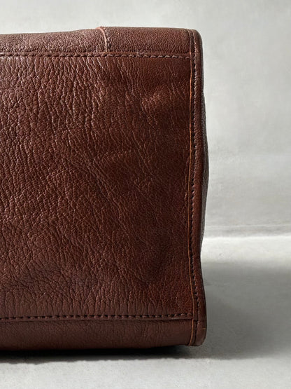 Balenciaga Part Time Chocolate Brown on Silver Lambskin Bag
