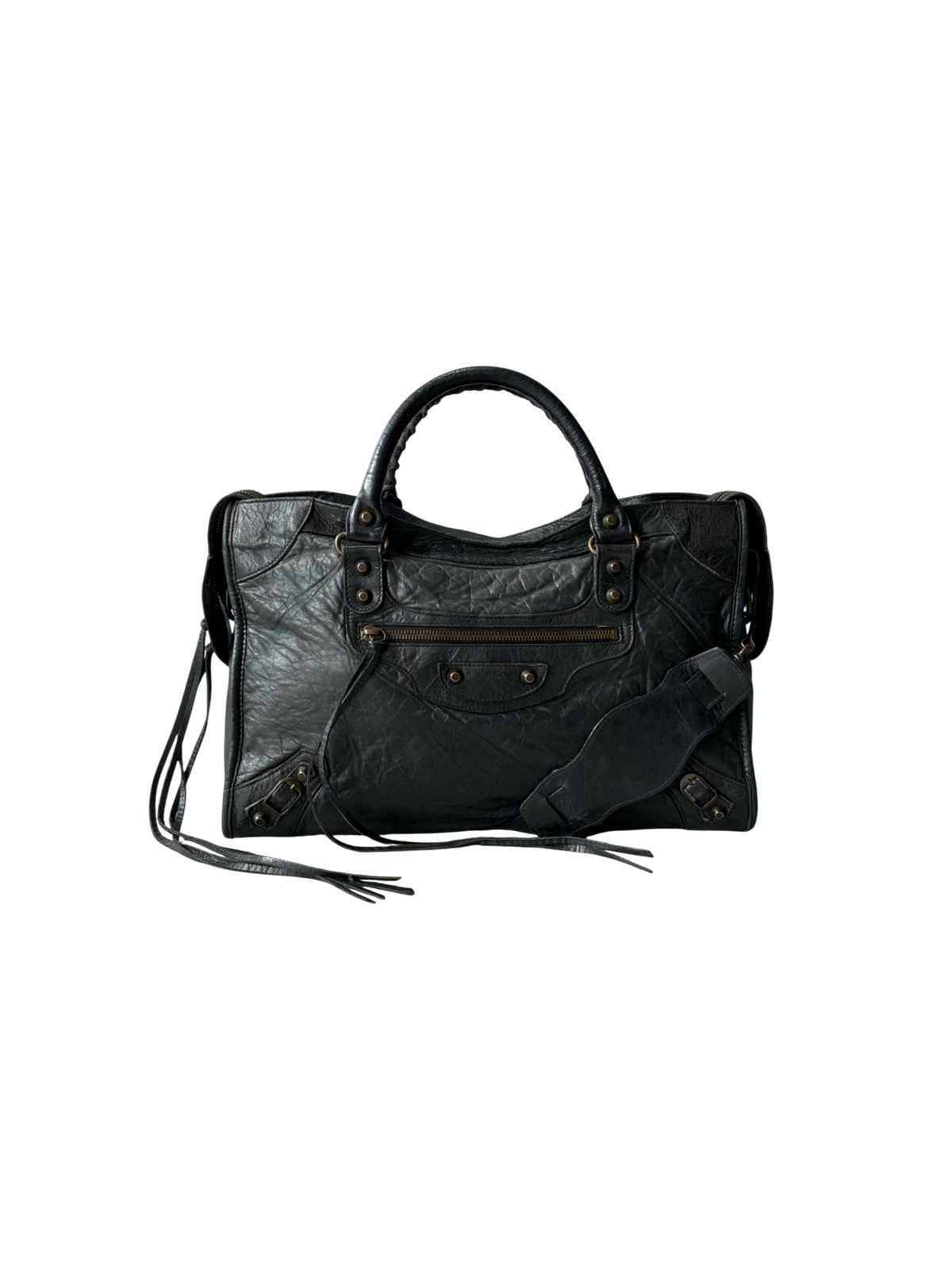 Balenciaga Classic City Black on Brass Lambskin Bag
