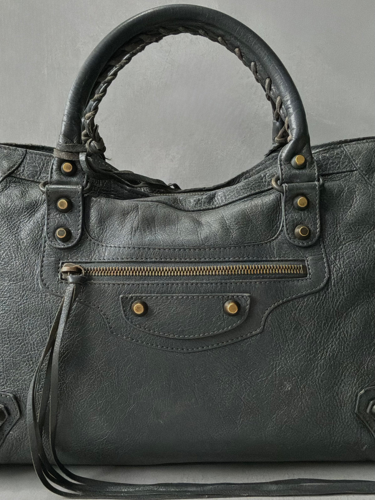 Balenciaga Classic City Gray on Brass Lambskin Bag