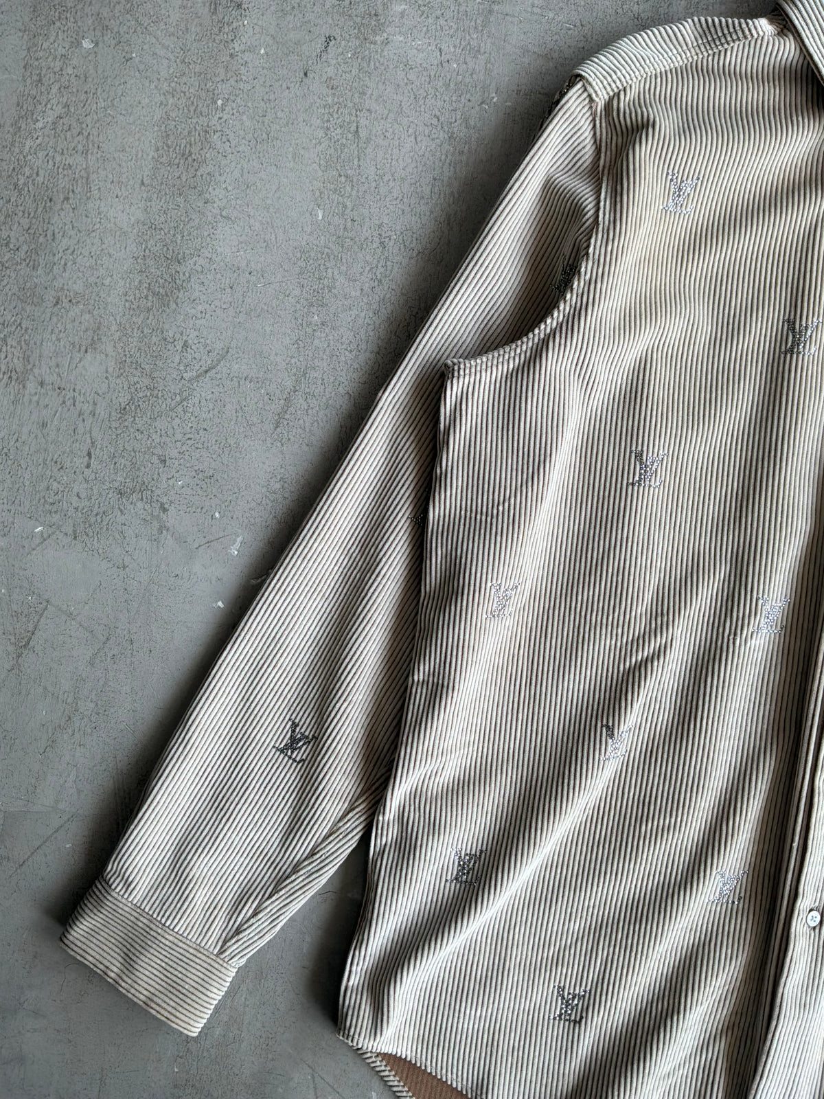 2026 Louis Vuitton Swarovski Monogram Corduroy Shirt
