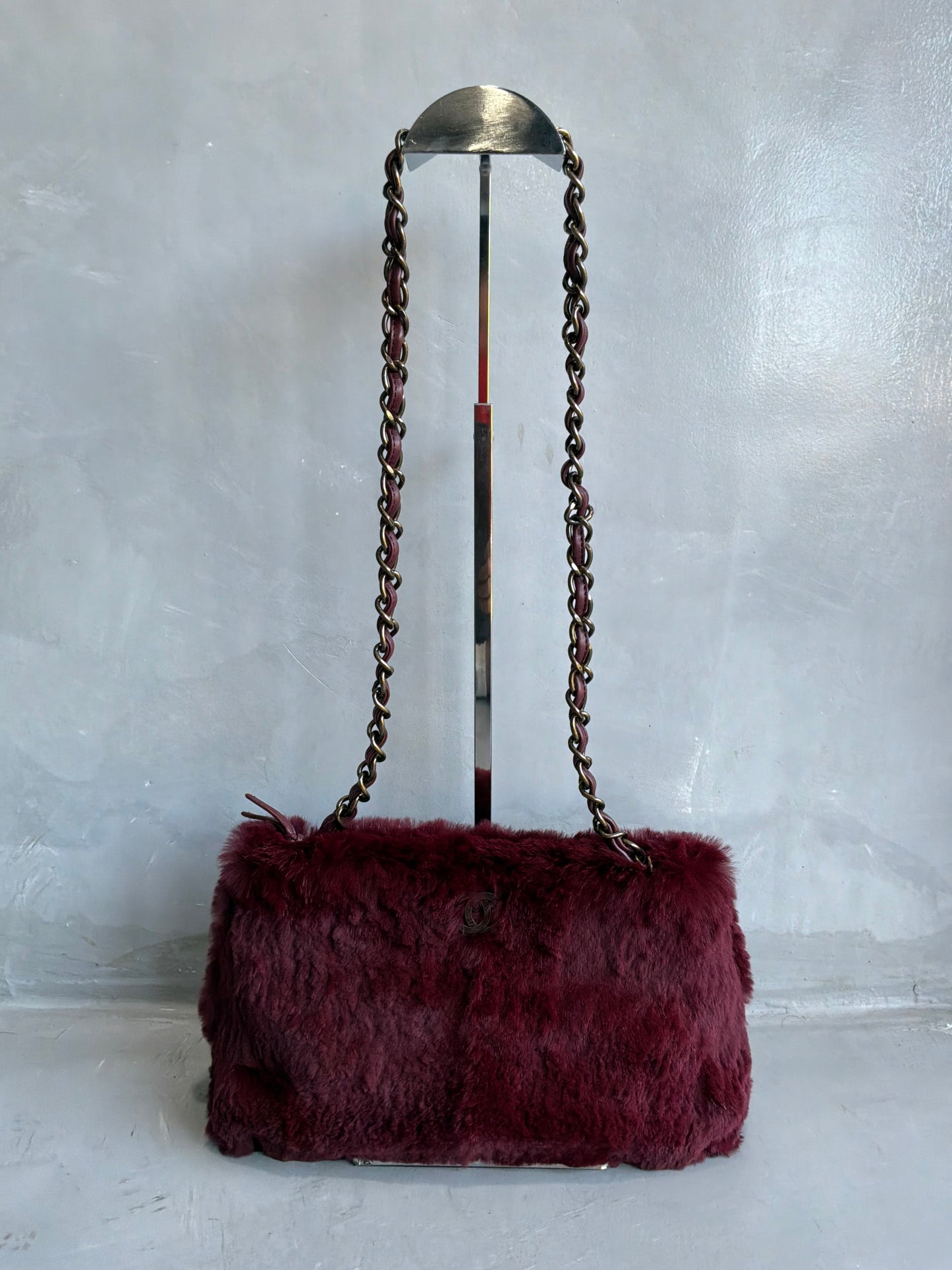 Chanel Vintage Rabbit Fur Shoulder Bag