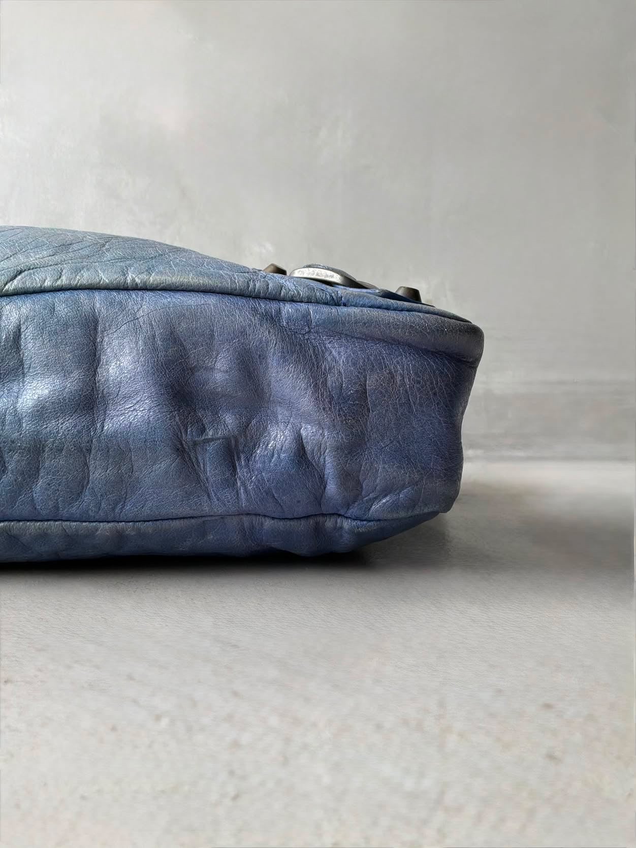 Balenciaga Town Blue Lambskin Bag