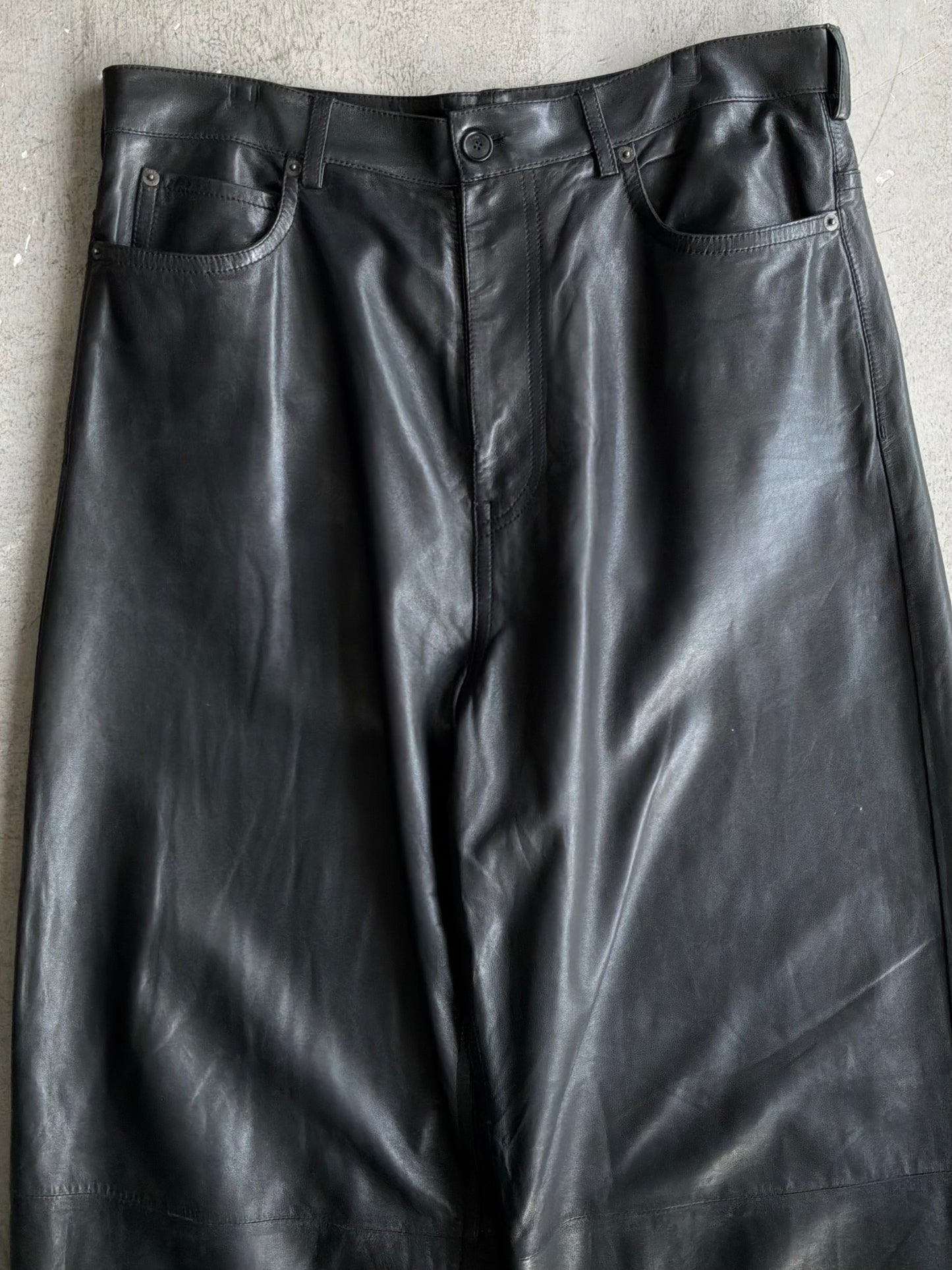 Balenciaga Sample Wide Leather Pants