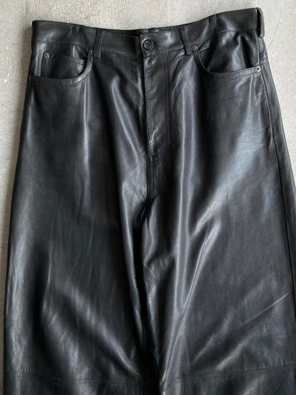 Balenciaga Sample Wide Leather Pants