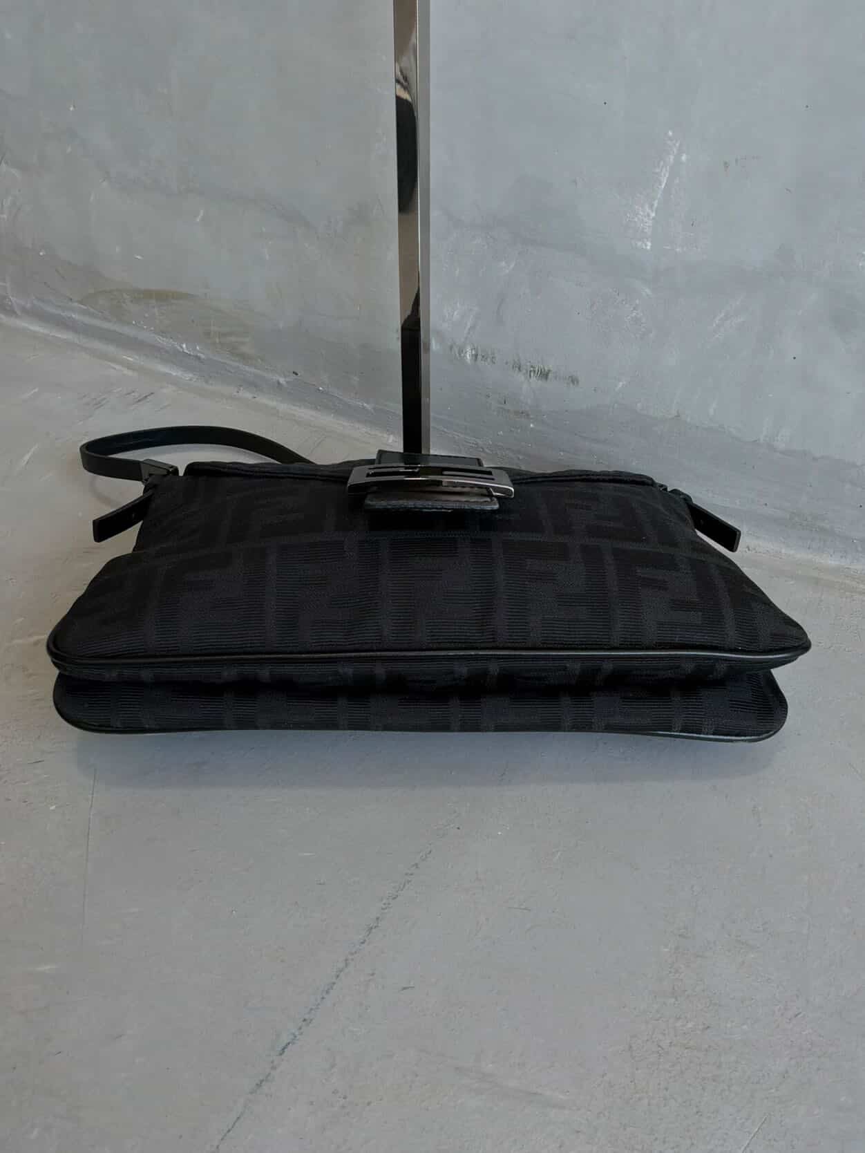 Fendi Black Monogram Baguette Bag